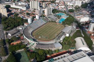 Imagem aérea do estádio Palestra Itália. 